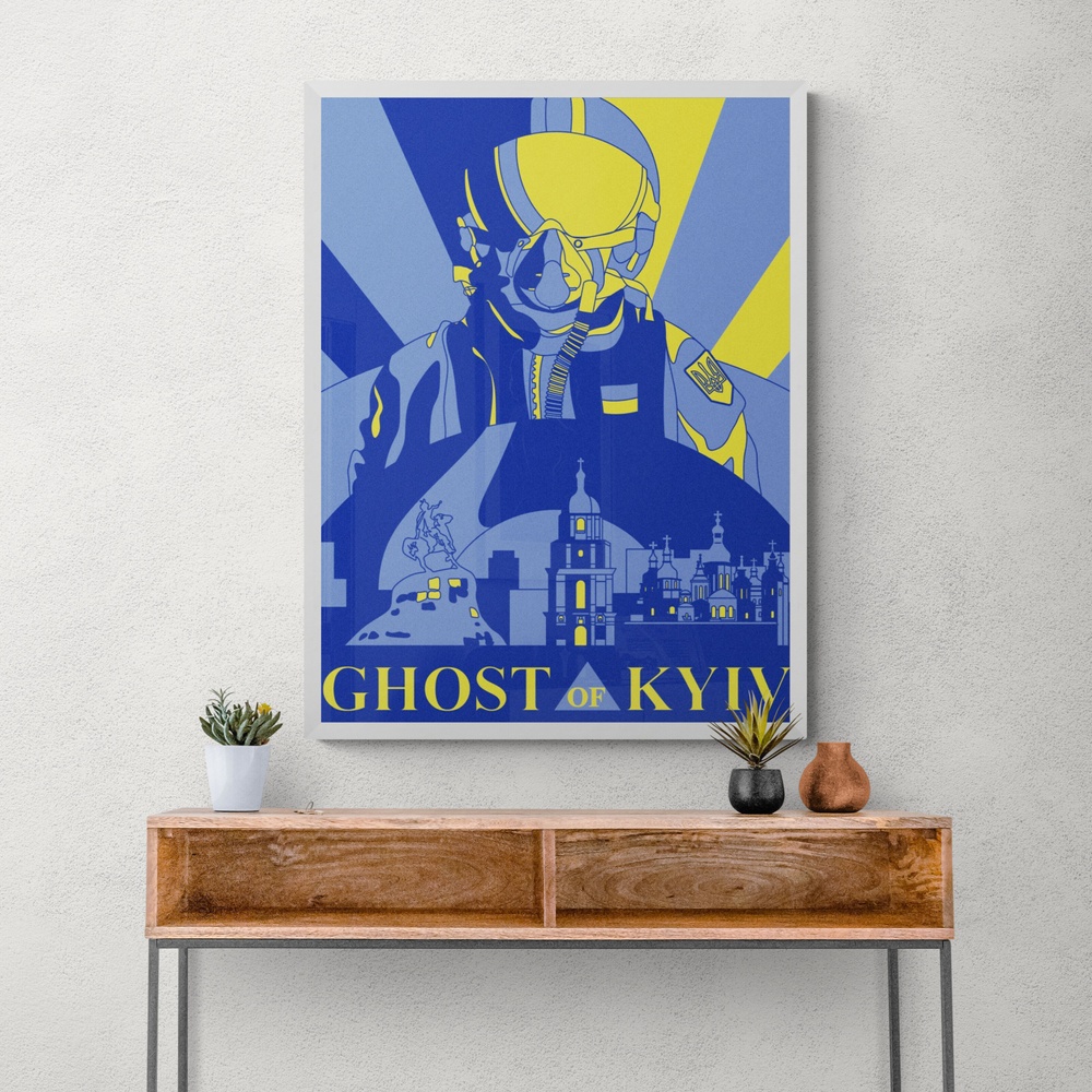 Постер без рамки "Ghost of Kyiv" в розмірі 30х40