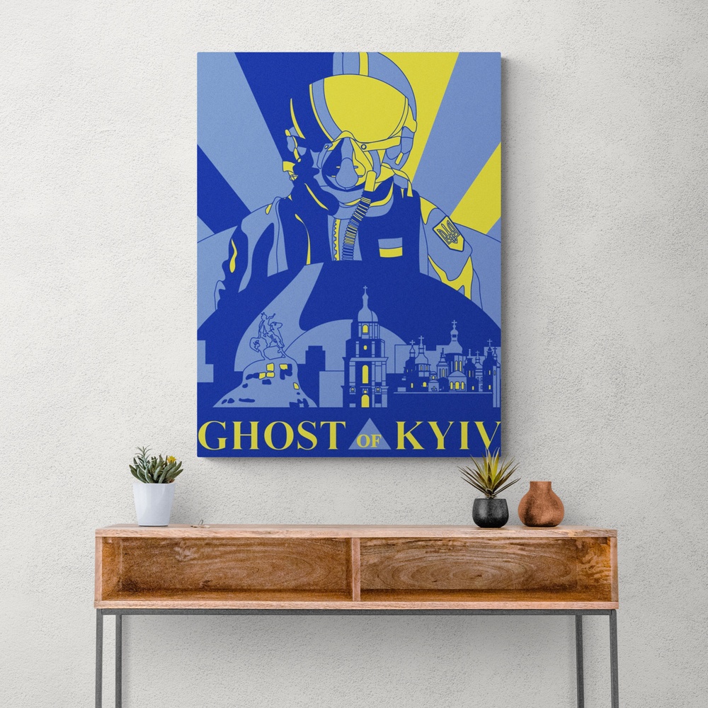 Постер без рамки "Ghost of Kyiv" в размере 30х40