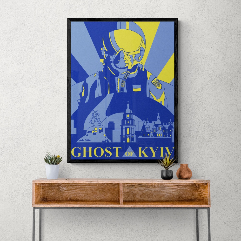 Постер без рамки "Ghost of Kyiv" в размере 30х40