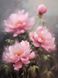 Сет из 3-х картин на фотобумаге с пластиковой рамкой и пластиком "Расцвет розовых пионов" в размерах 30х40 см.
