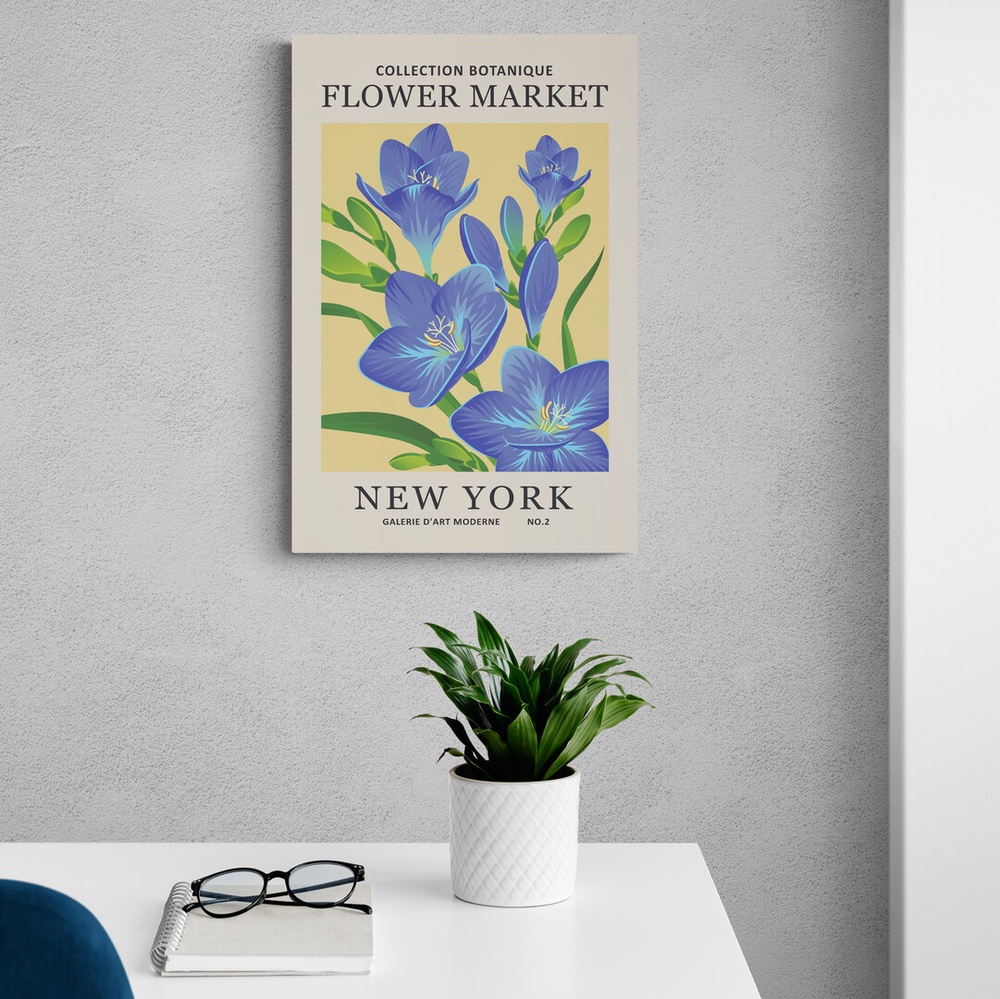 Постер без рамки Flower Market New York в размере 30х40