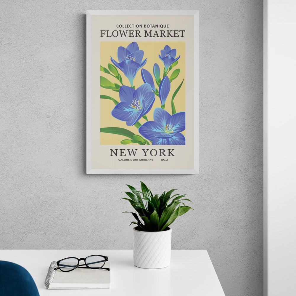 Постер без рамки Flower Market "New York" в розмірі 30х40