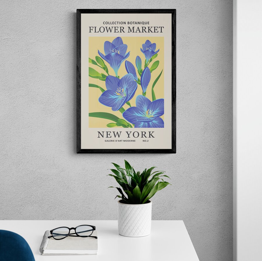 Постер без рамки Flower Market "New York" в розмірі 30х40