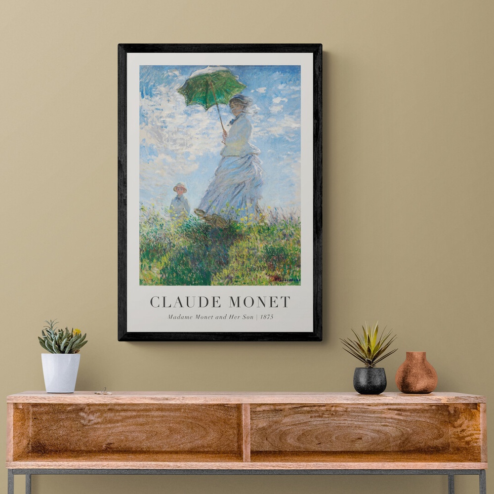 Постер без рамки "Madame Monet and Her Son 1875" в размере 30х40