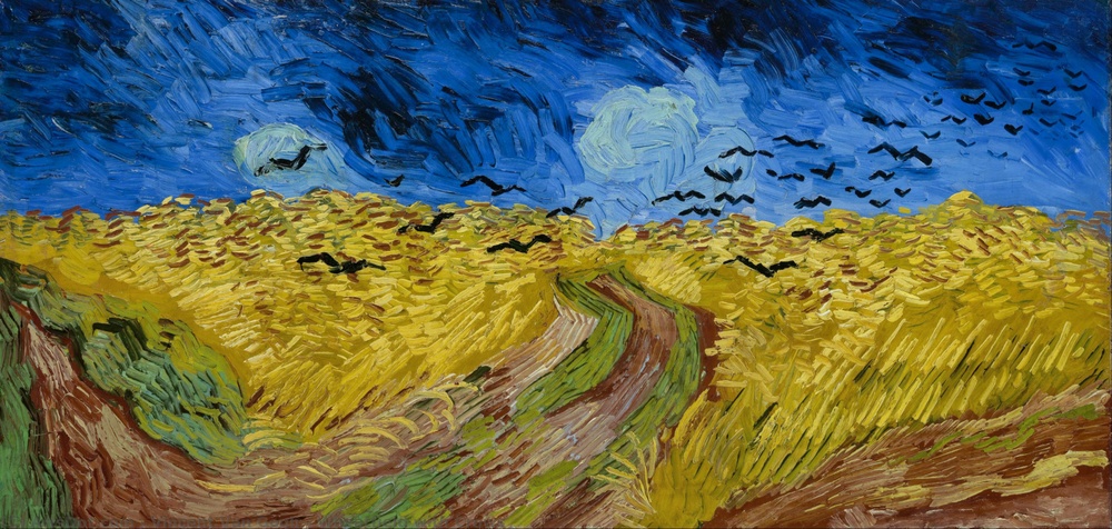 Постер без рамки "Пшеничне поле з воронами (В. Ван Гог)" в розмірі 30х40