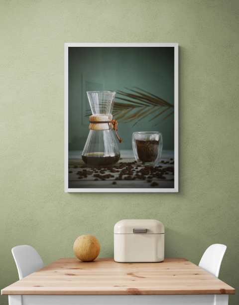 Постер без рамки "Кофе в колбе" в размере 30х40