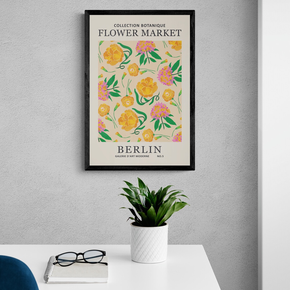 Постер без рамки Flower Market "Berlin" в розмірі 30х40