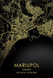 Картина полотні "Карта міста Маріуполь на чорному тлі" в розмірі 50х70