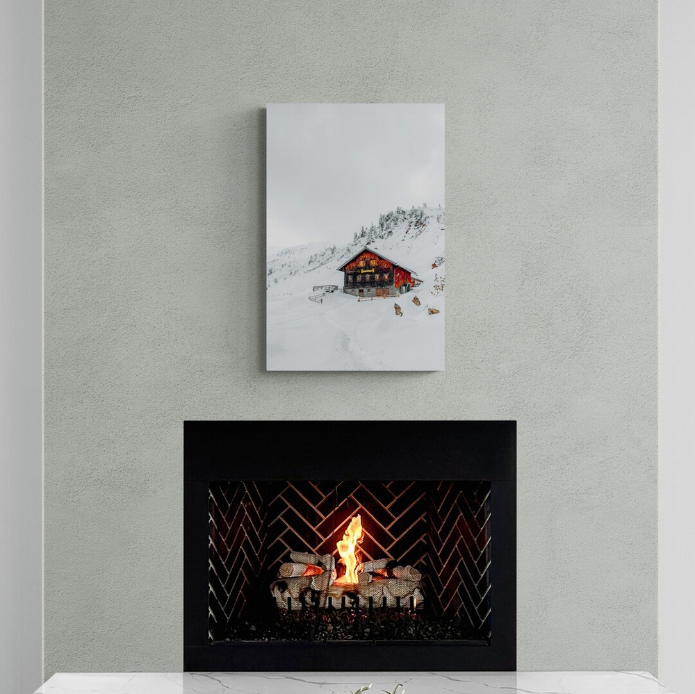 Постер без рамки "Сніговий дім у лісі " в розмірі 30х40