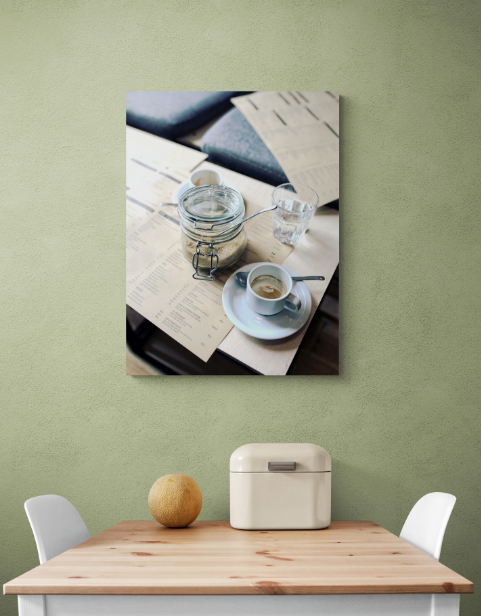 Постер без рамки "Чашка кави та меню" в розмірі 30х40