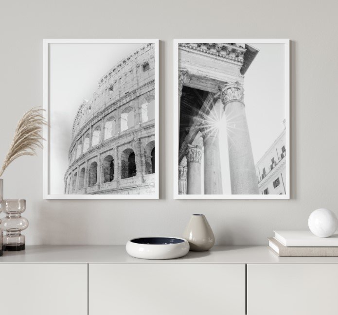 Сет из 2-х картин на фотобумаге с пластиковой рамкой и пластиком "Величие Рима" в размере 50х70 см.