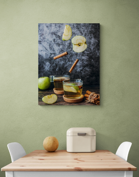 Постер без рамки "Чай з яблуком та корицею" в розмірі 30х40