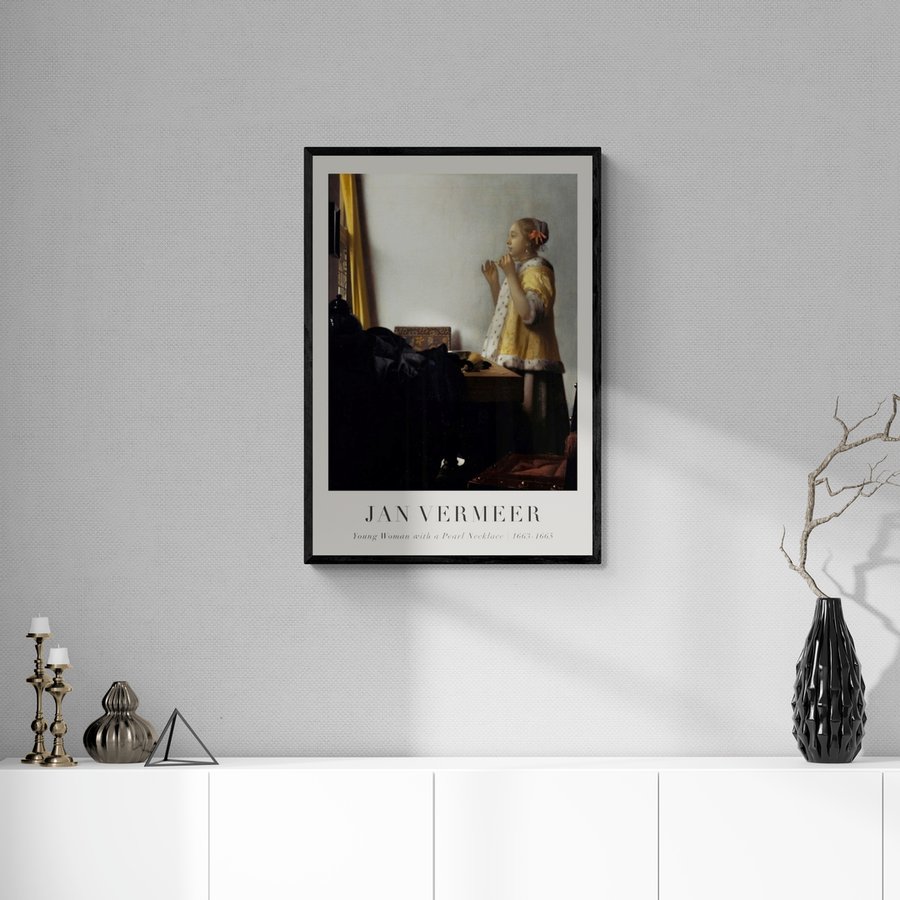 Постер без рамки "Young Woman wish a Pearl Necklace" в розмірі 30х40