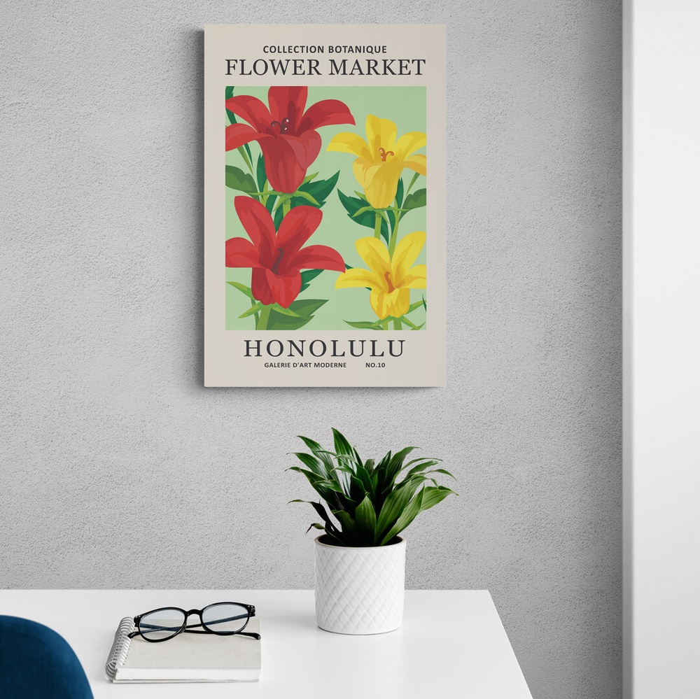 Постер без рамки Flower Market "Honolulu" в розмірі 30х40