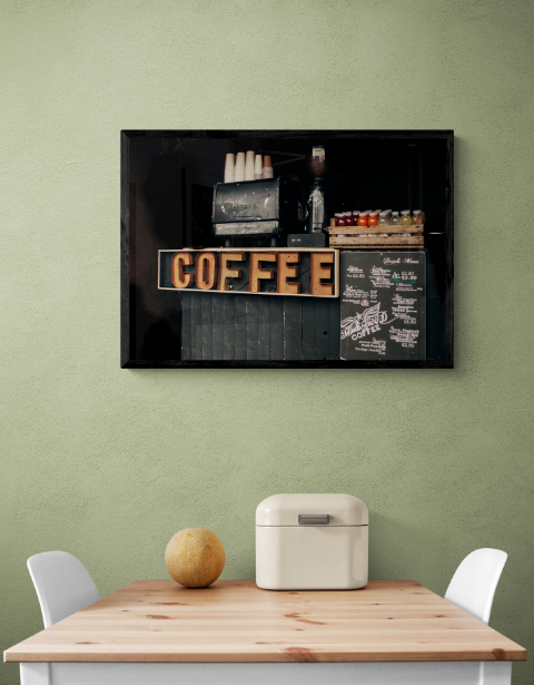 Постер без рамки "Точка продажи COFFEE" в размере 30х40