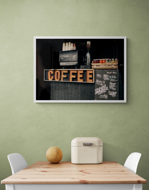 Постер без рамки "Точка продажи COFFEE" в размере 30х40