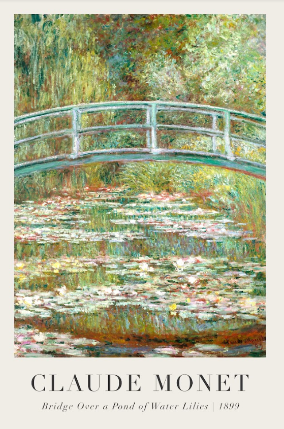 Постер без рамки "Bridge Over a Pond Of Water Lilies 1899" в размере 30х40