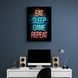 Постер без рамки "Eat, Sleep, Game, Repeat" в размере 30х40