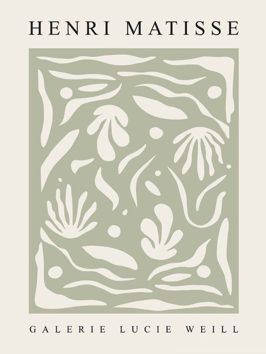 Сет з 3-х картин на фотопапері з пластиковою рамкою та пластиком "Matisse Papier D&eacute;coup&eacute;s" у розмірах 50х70 см