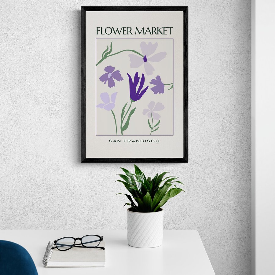 Постер без рамки Flower Market San Francisco в размере 30х40