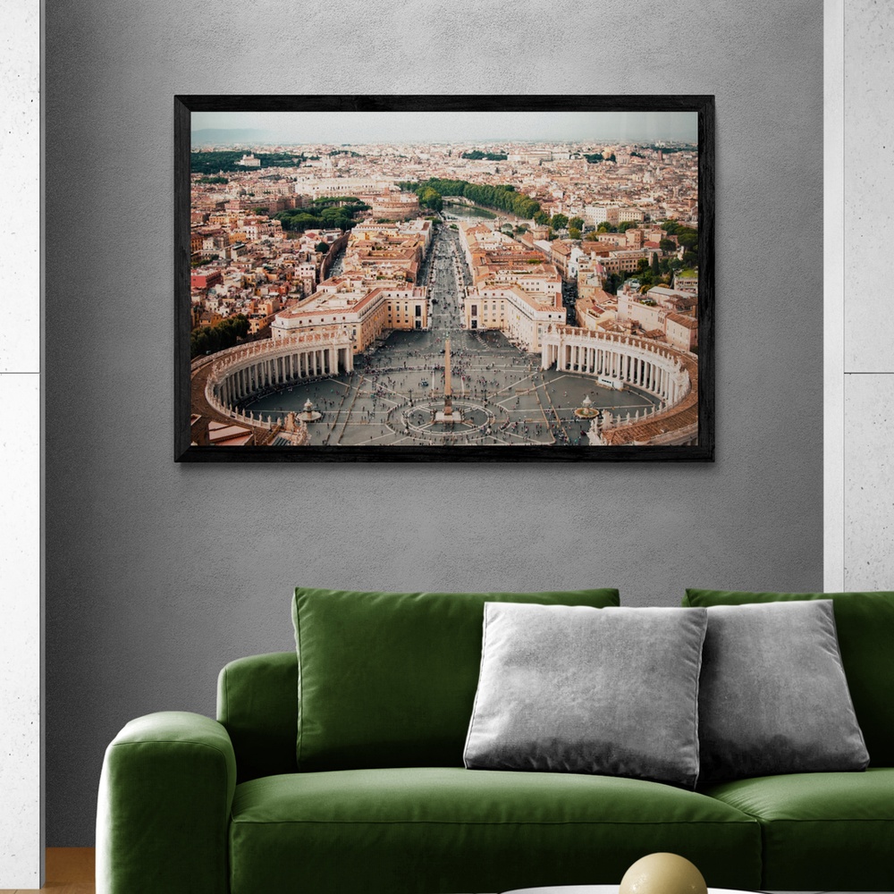 Постер без рамки "Площадь Святого Петра в Риме" в размере 20х30