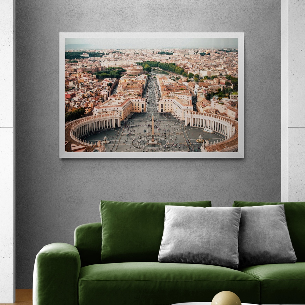 Постер без рамки "Площадь Святого Петра в Риме" в размере 20х30