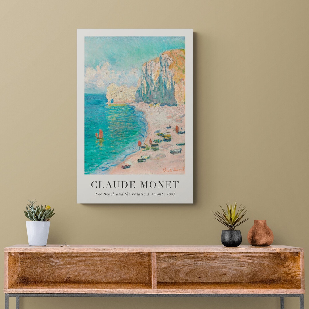 Постер без рамки "The Beach and the Falaise d'Amont 1885" в розмірі 30х40