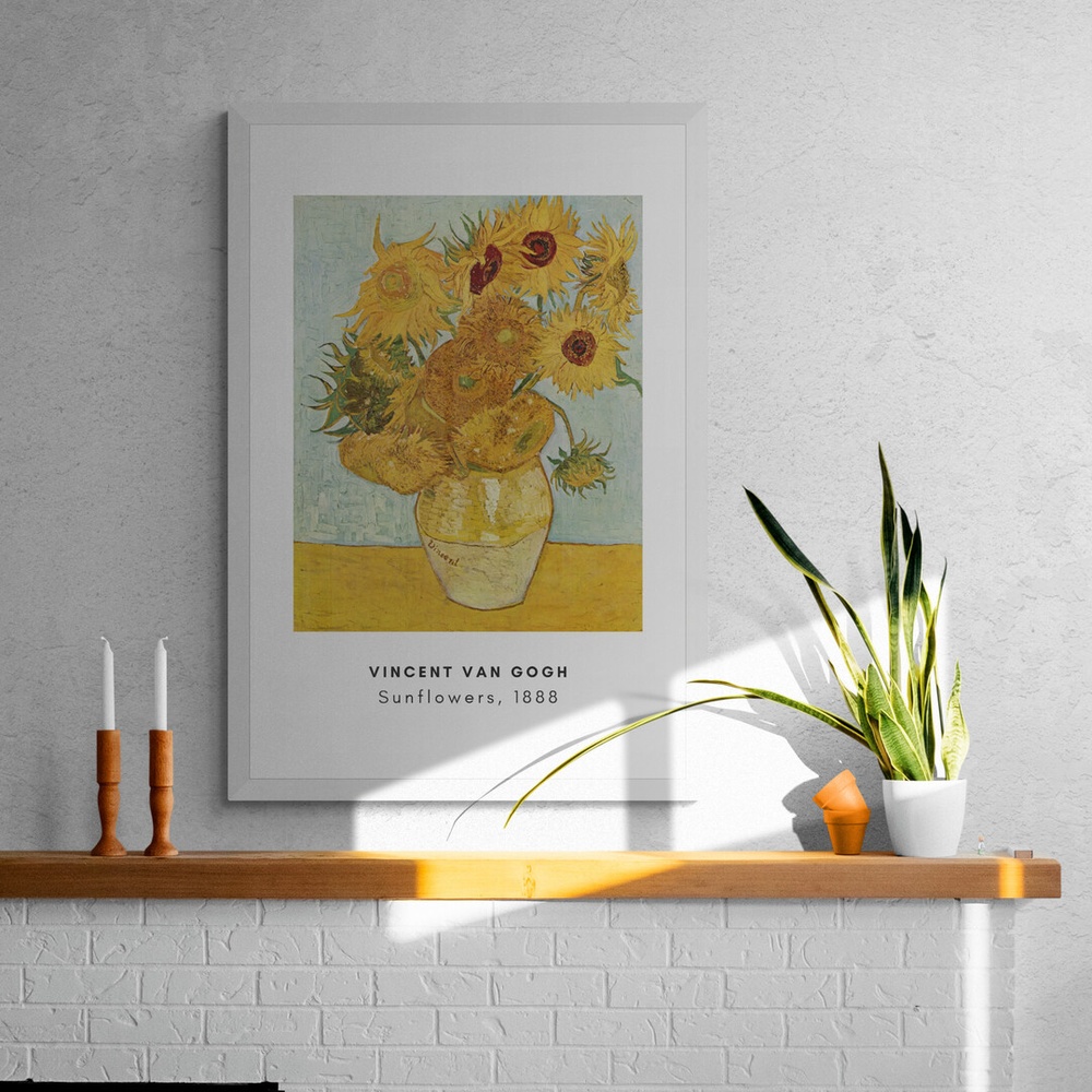 Постер без рамки "Sunflowers (Vincent Van Gogh)" в размере 30х40