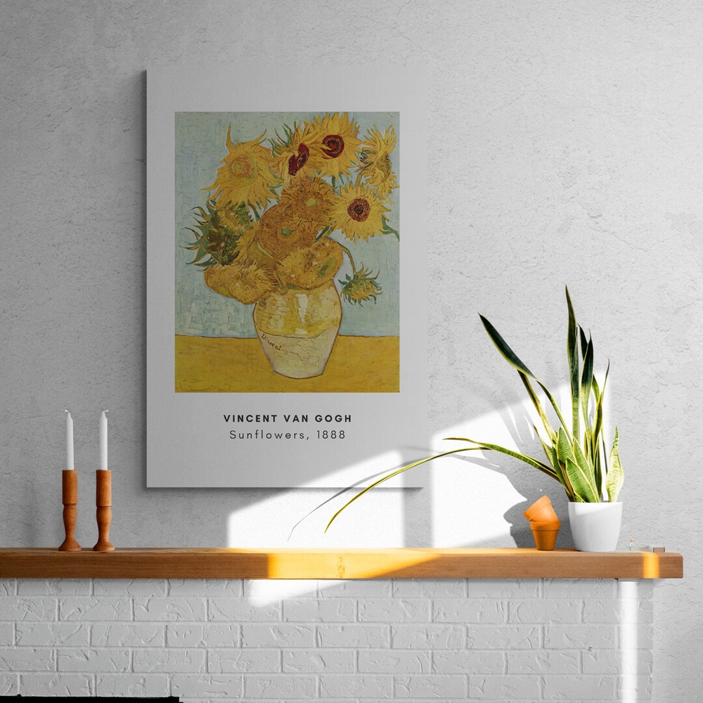 Постер без рамки "Sunflowers (Vincent Van Gogh)" в размере 30х40