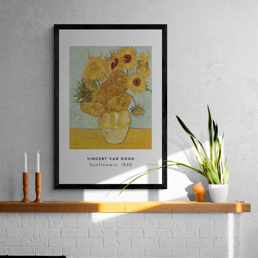 Постер без рамки "Sunflowers (Vincent Van Gogh)" в размере 30х40