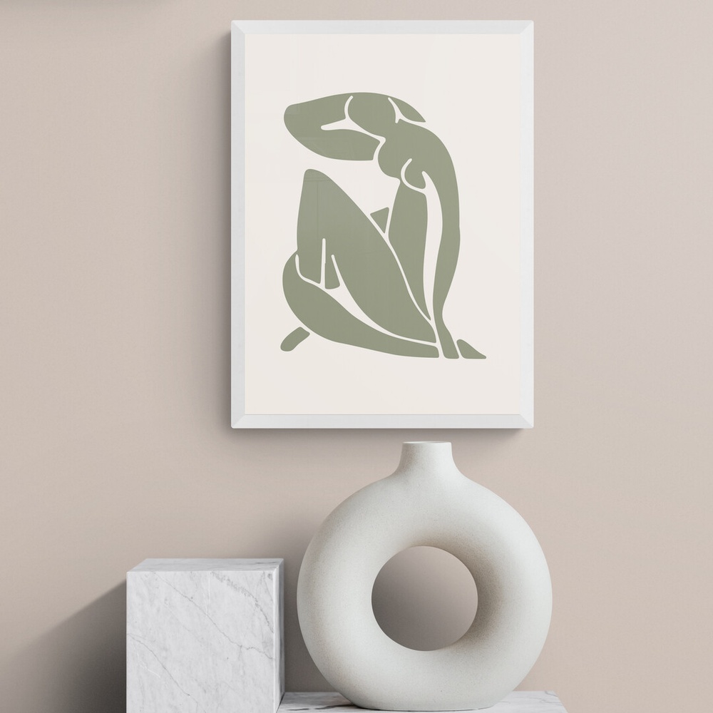 Постер без рамки "Зелена жінка" в розмірі 20х30