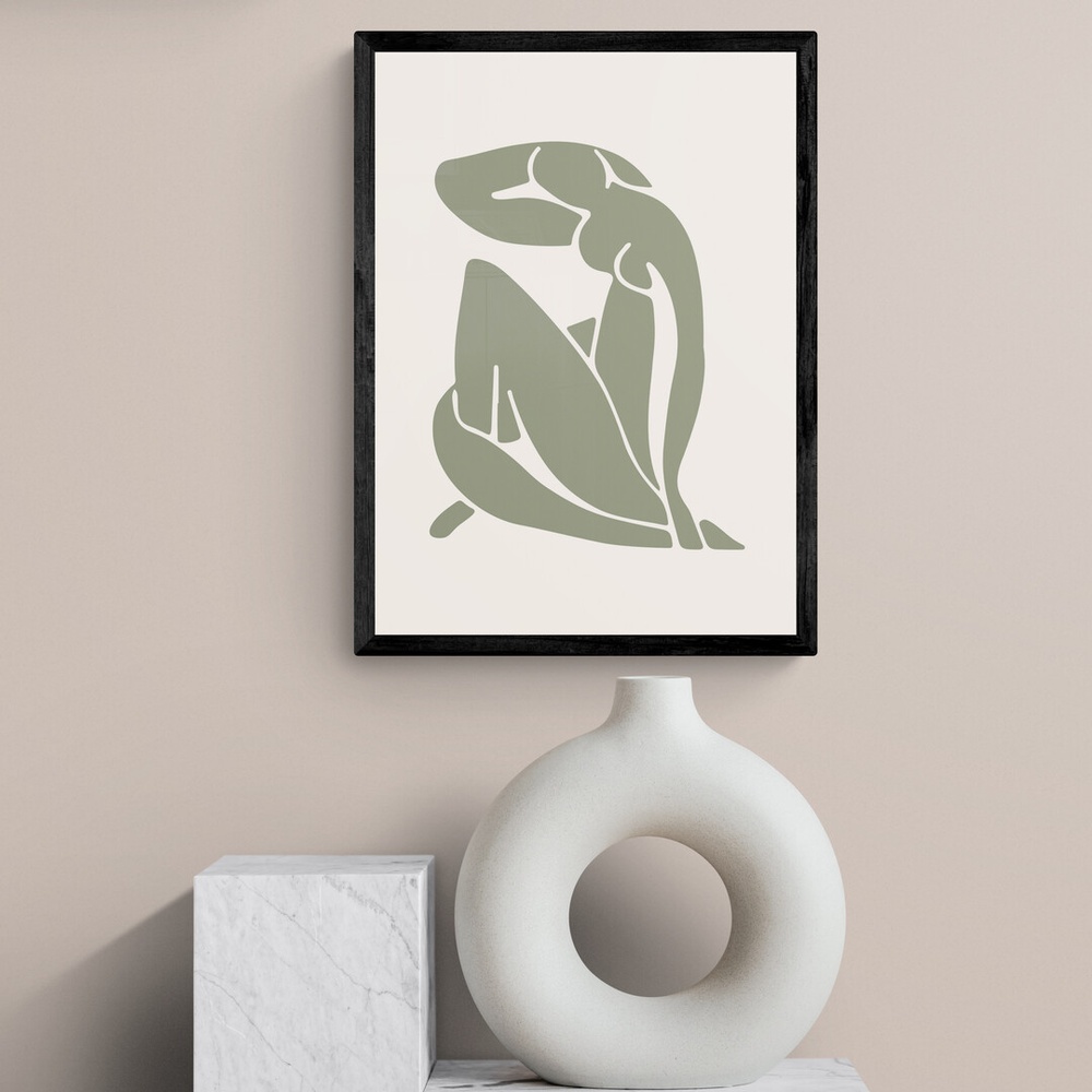 Постер без рамки "Зелена жінка" в розмірі 20х30