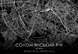 Постер без рамки "Карта Солом'янського району на чорному тлі" в розмірі 20х30