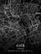 Постер без рамки "Карта міста Києва на чорному тлі" в розмірі 20х30