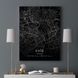 Постер без рамки "Карта міста Києва на чорному тлі" в розмірі 20х30
