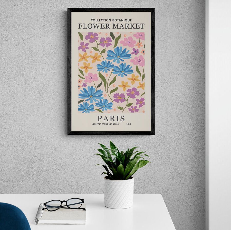 Постер без рамки Flower Market "Paris" в розмірі 30х40