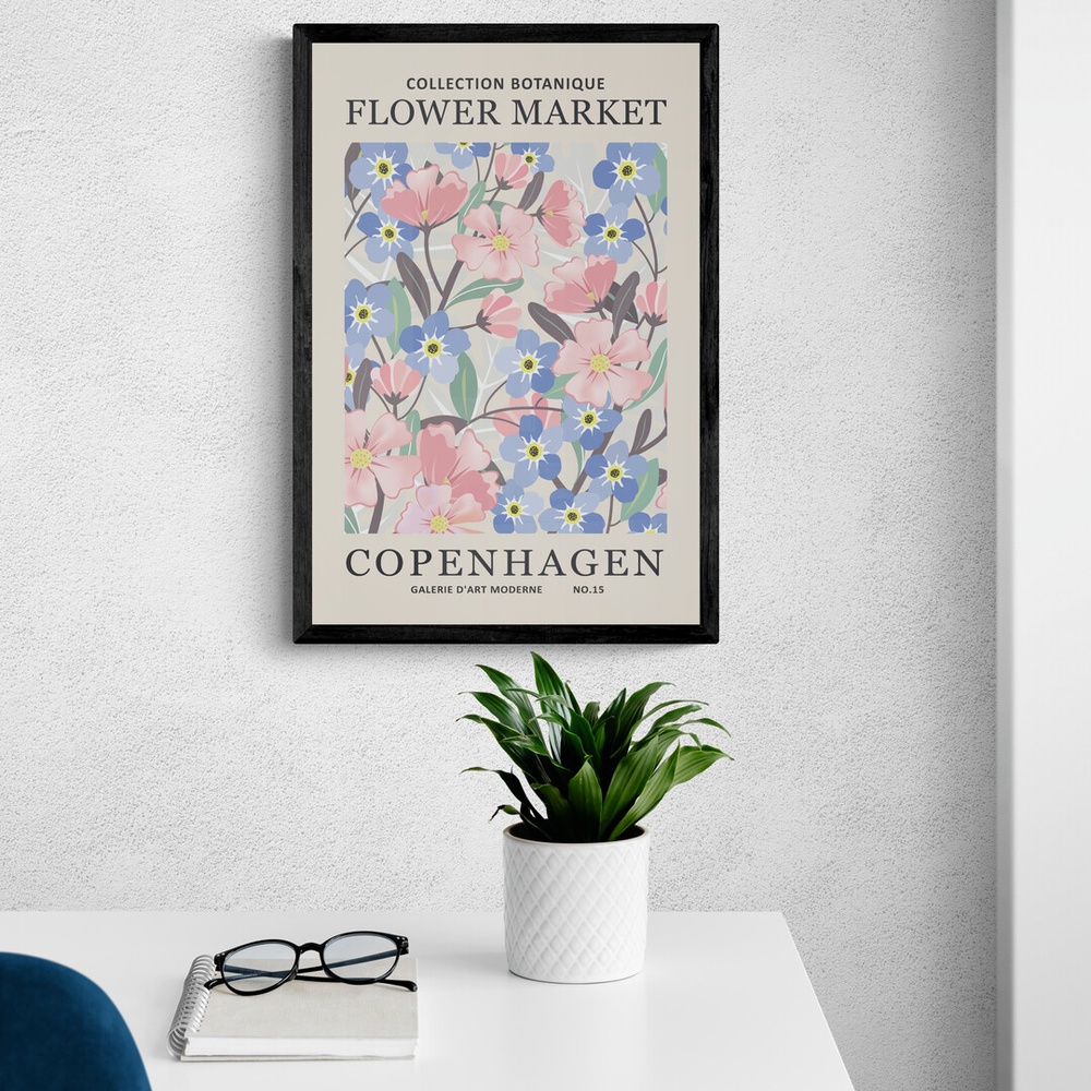 Постер без рамки Flower Market "Copenhagen" в размере 30х40