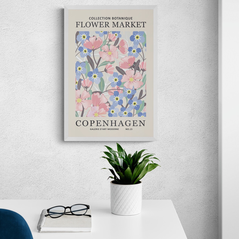 Постер без рамки Flower Market "Copenhagen" в размере 30х40