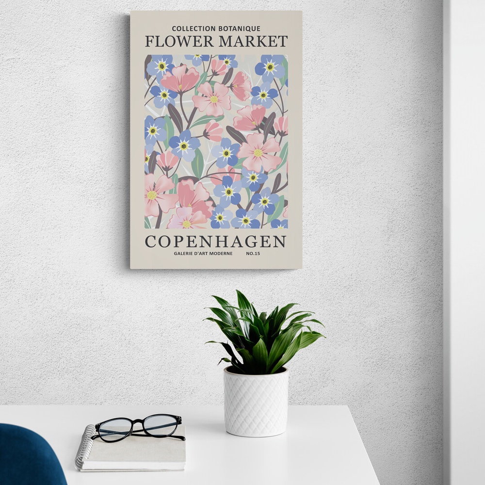 Постер без рамки Flower Market "Copenhagen" в розмірі 30х40